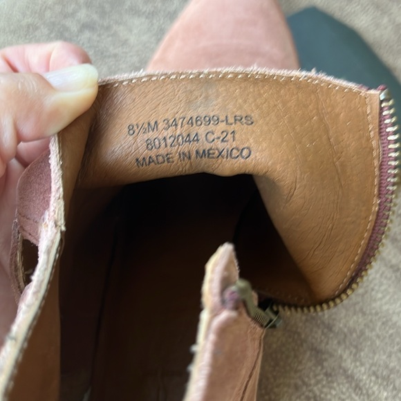 Frye Blush Suede Ankle Boots with Leaf Design - Picture 3 of 5